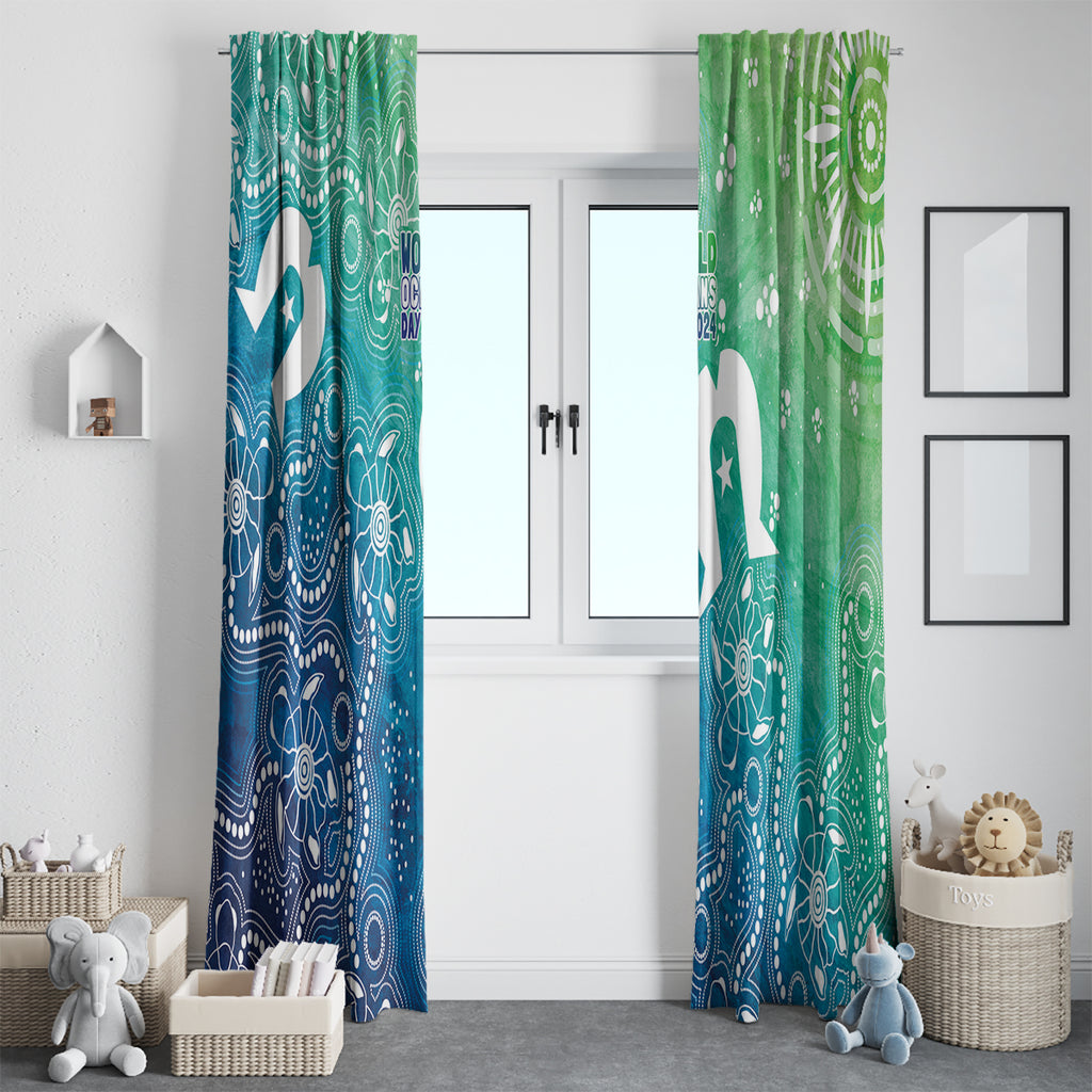 Australia Aboriginal Style Window Curtain World Ocean Day