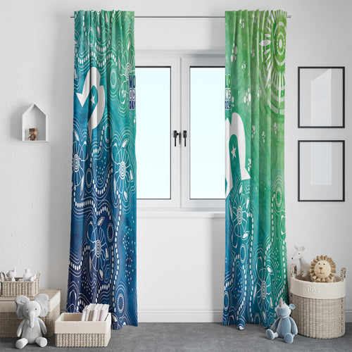 Australia Aboriginal Style Window Curtain World Ocean Day