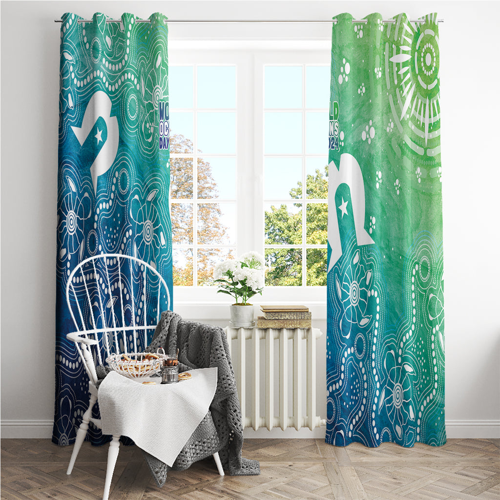Australia Aboriginal Style Window Curtain World Ocean Day