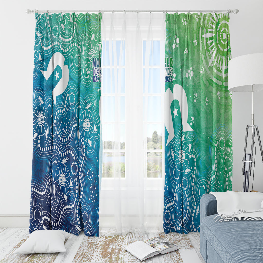 Australia Aboriginal Style Window Curtain World Ocean Day