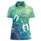 Australia Aboriginal Style Women Polo Shirt World Ocean Day
