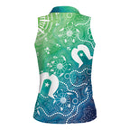 Australia Aboriginal Style Women Sleeveless Polo Shirt World Ocean Day