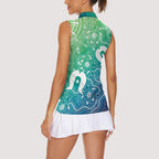 Australia Aboriginal Style Women Sleeveless Polo Shirt World Ocean Day