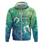 Australia Aboriginal Style Zip Hoodie World Ocean Day