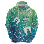 Australia Aboriginal Style Zip Hoodie World Ocean Day