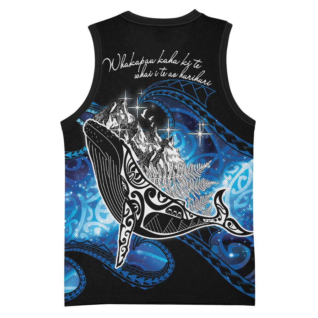 Maori Matariki Te Araroa Paikea Starry Basketball Jersey Tangaroa Whakatauki