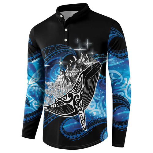 Maori Matariki Te Araroa Paikea Starry Button Sweatshirt Tangaroa Whakatauki