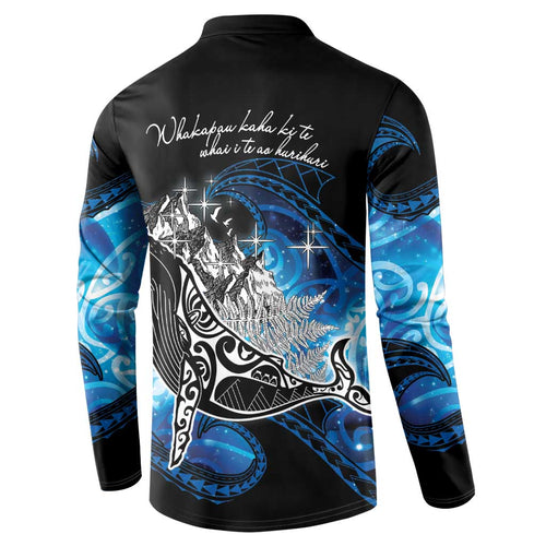 Maori Matariki Te Araroa Paikea Starry Button Sweatshirt Tangaroa Whakatauki