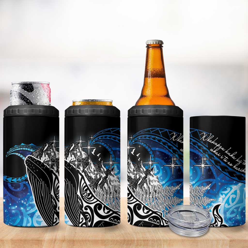 Maori Matariki Te Araroa Paikea Starry 4 in 1 Can Cooler Tumbler Tangaroa Whakatauki