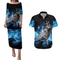 Maori Matariki Te Araroa Paikea Starry Couples Matching Puletasi and Hawaiian Shirt Tangaroa Whakatauki