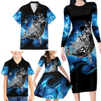 Maori Matariki Te Araroa Paikea Starry Family Matching Long Sleeve Bodycon Dress and Hawaiian Shirt Tangaroa Whakatauki
