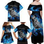 Maori Matariki Te Araroa Paikea Starry Family Matching Off Shoulder Maxi Dress and Hawaiian Shirt Tangaroa Whakatauki