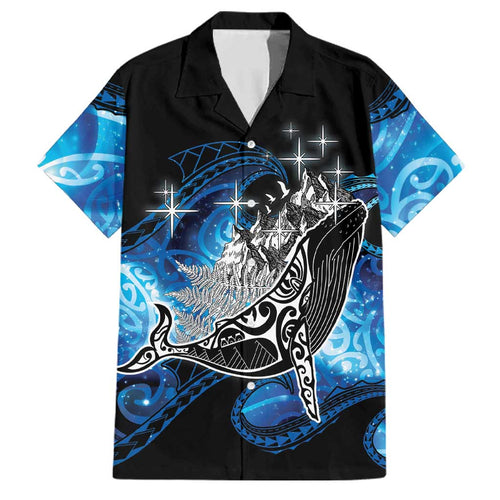 Maori Matariki Te Araroa Paikea Starry Family Matching Off Shoulder Short Dress and Hawaiian Shirt Tangaroa Whakatauki