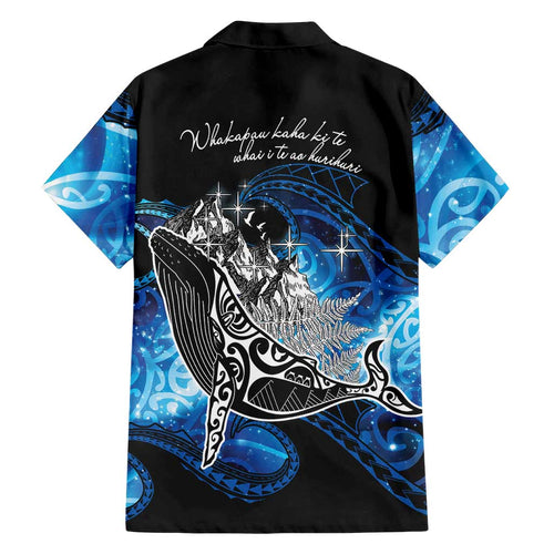 Maori Matariki Te Araroa Paikea Starry Family Matching Off Shoulder Short Dress and Hawaiian Shirt Tangaroa Whakatauki
