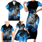 Maori Matariki Te Araroa Paikea Starry Family Matching Short Sleeve Bodycon Dress and Hawaiian Shirt Tangaroa Whakatauki