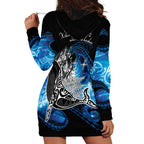 Maori Matariki Te Araroa Paikea Starry Hoodie Dress Tangaroa Whakatauki