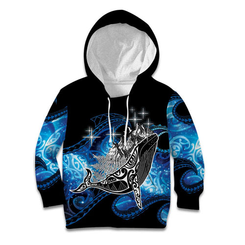 Maori Matariki Te Araroa Paikea Starry Kid Hoodie Tangaroa Whakatauki