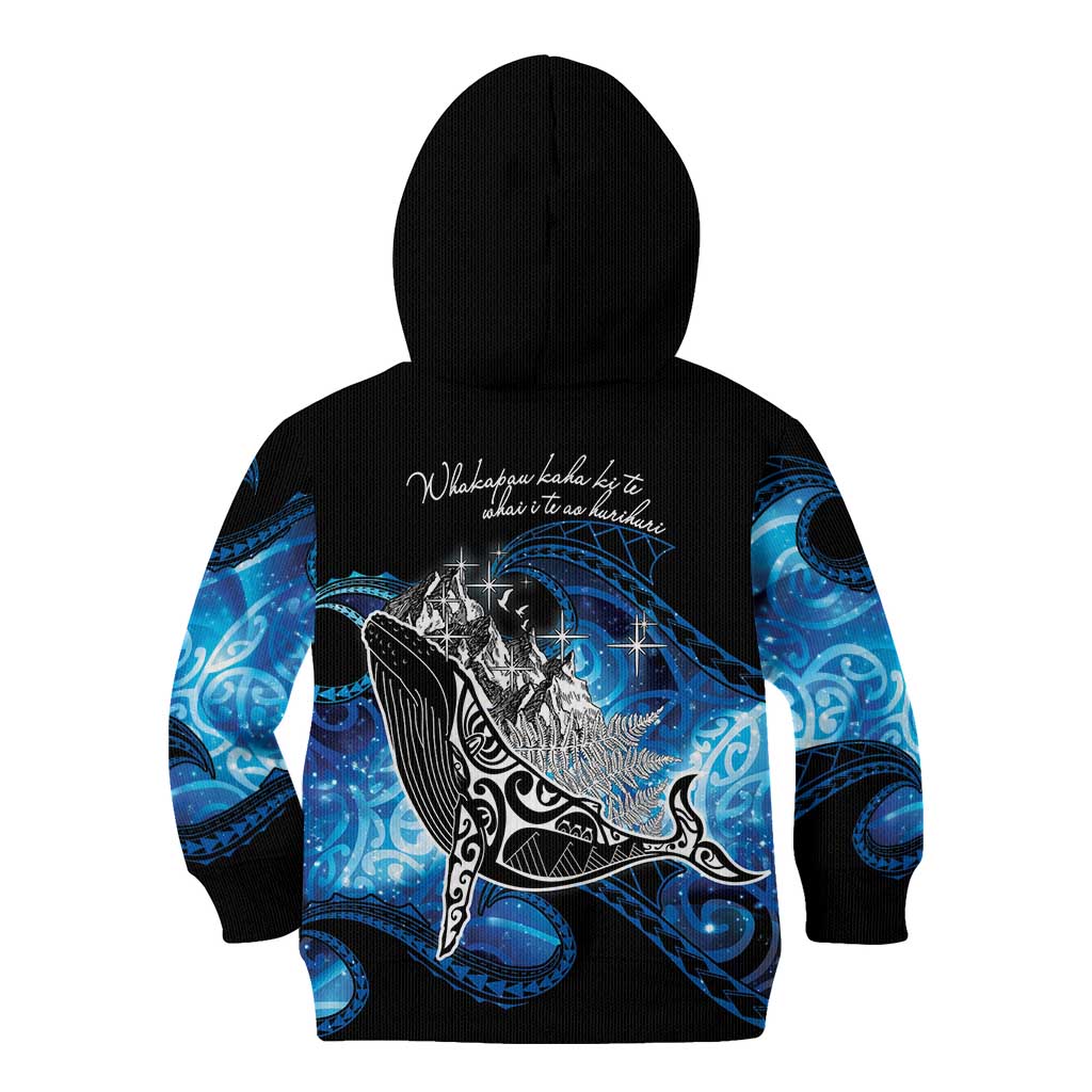 Maori Matariki Te Araroa Paikea Starry Kid Hoodie Tangaroa Whakatauki