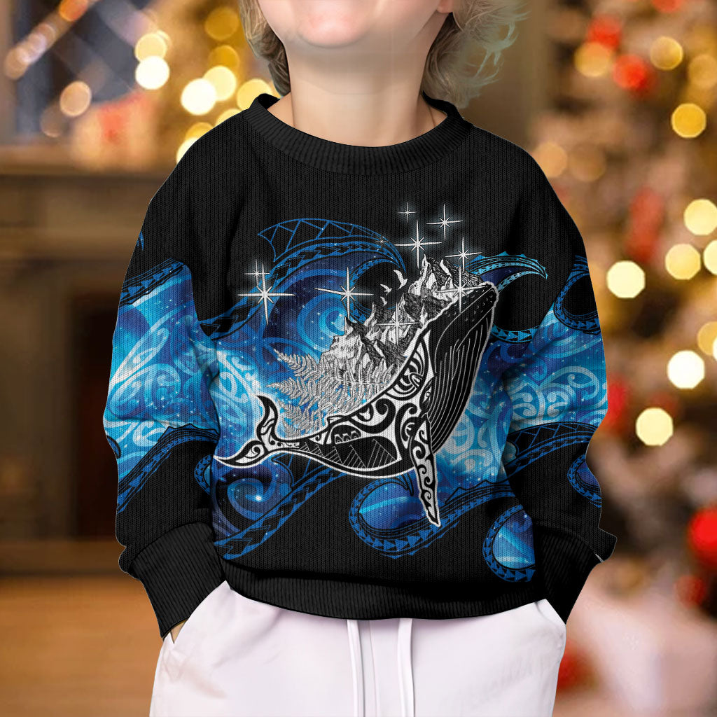 Maori Matariki Te Araroa Paikea Starry Kid Ugly Christmas Sweater Tangaroa Whakatauki
