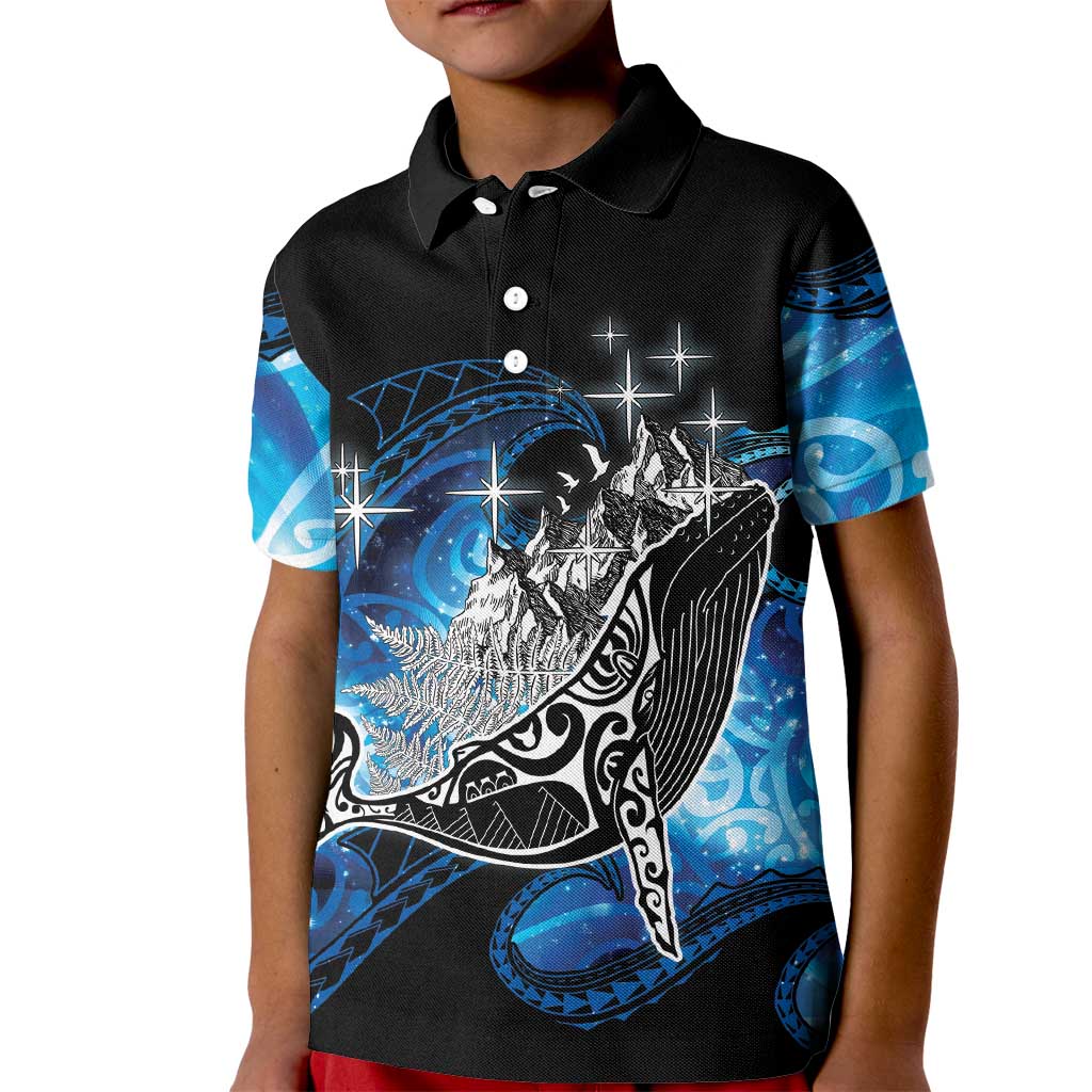 Maori Matariki Te Araroa Paikea Starry Kid Polo Shirt Tangaroa Whakatauki