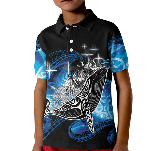 Maori Matariki Te Araroa Paikea Starry Kid Polo Shirt Tangaroa Whakatauki
