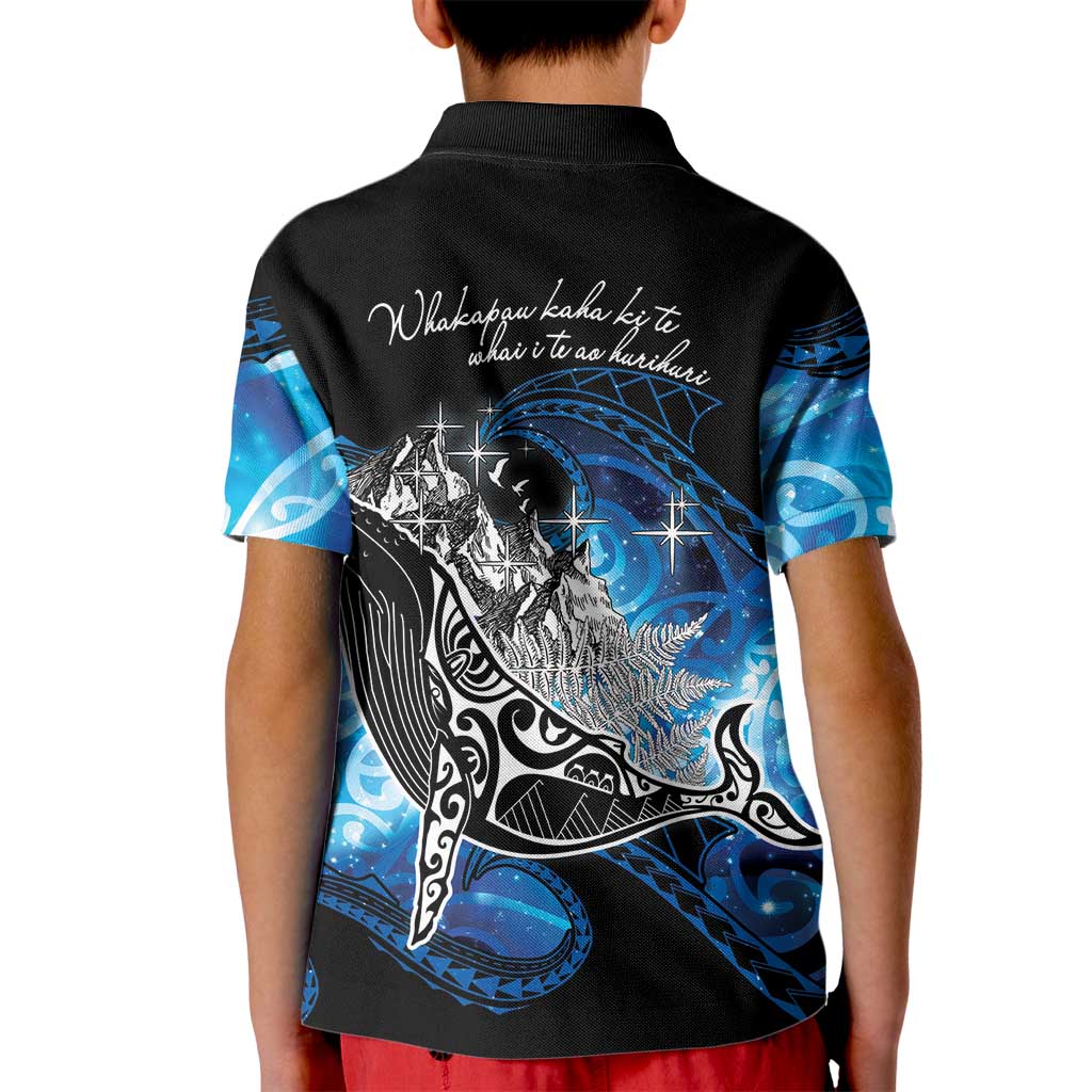 Maori Matariki Te Araroa Paikea Starry Kid Polo Shirt Tangaroa Whakatauki