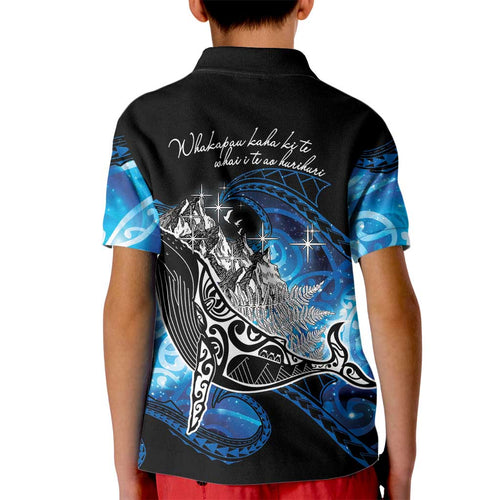 Maori Matariki Te Araroa Paikea Starry Kid Polo Shirt Tangaroa Whakatauki