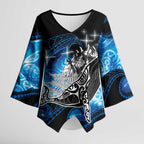 Maori Matariki Te Araroa Paikea Starry Kimono Sleeve Blouse Tangaroa Whakatauki