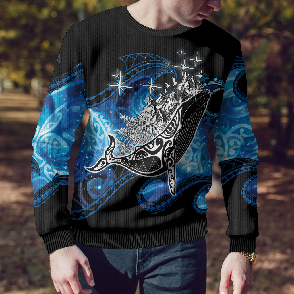 Maori Matariki Te Araroa Paikea Starry Ugly Christmas Sweater Tangaroa Whakatauki