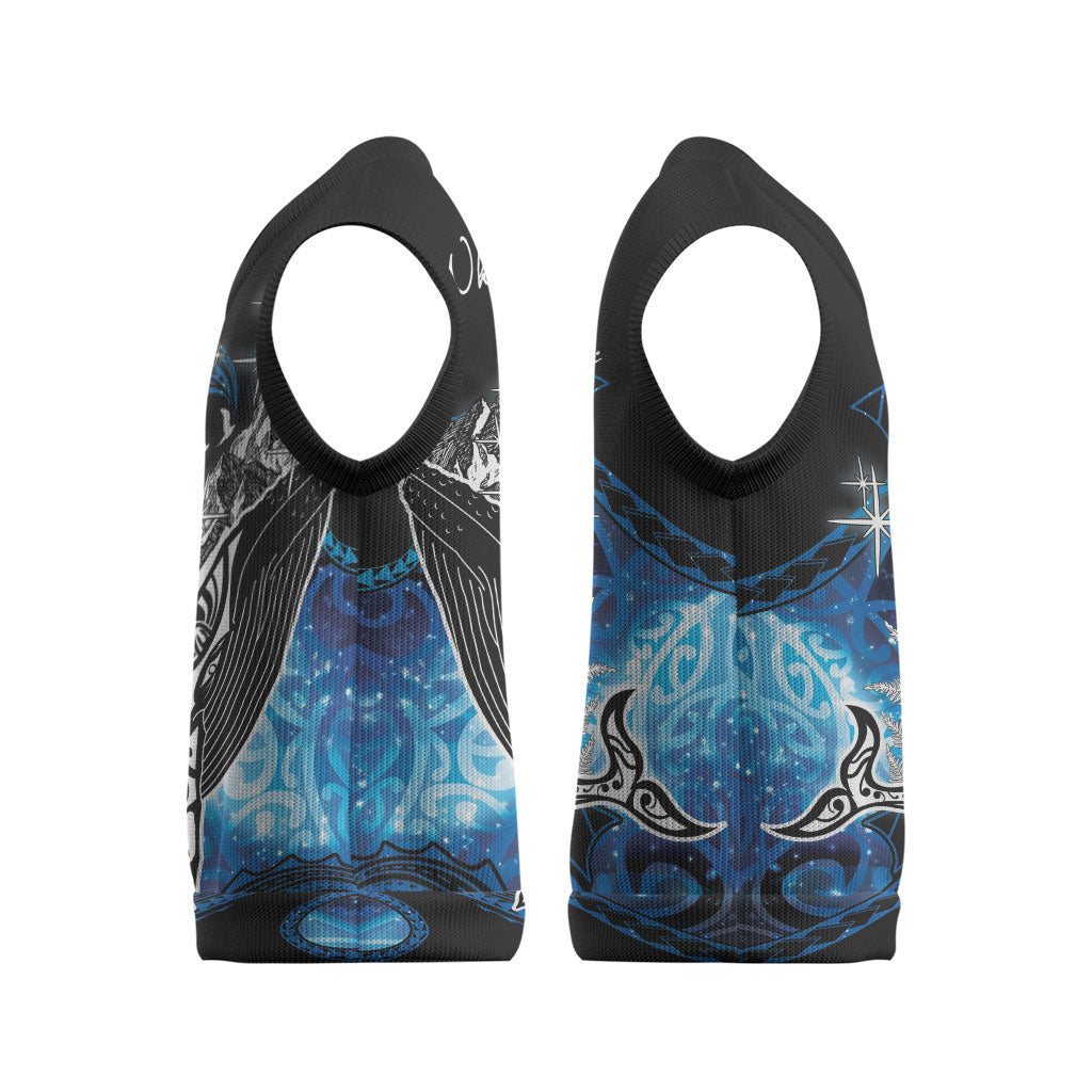 Maori Matariki Te Araroa Paikea Starry Christmas Knitted V-Neck Vest Tangaroa Whakatauki