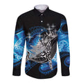 Maori Matariki Te Araroa Paikea Starry Long Sleeve Button Shirt Tangaroa Whakatauki