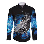 Maori Matariki Te Araroa Paikea Starry Long Sleeve Button Shirt Tangaroa Whakatauki