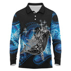 Maori Matariki Te Araroa Paikea Starry Long Sleeve Polo Shirt Tangaroa Whakatauki