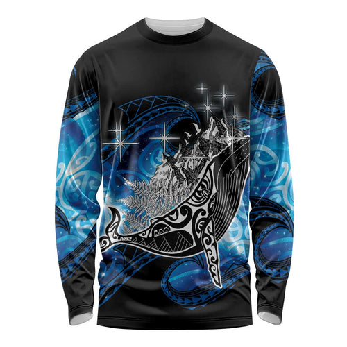 Maori Matariki Te Araroa Paikea Starry Long Sleeve Shirt Tangaroa Whakatauki