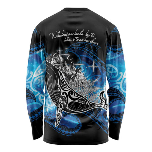 Maori Matariki Te Araroa Paikea Starry Long Sleeve Shirt Tangaroa Whakatauki