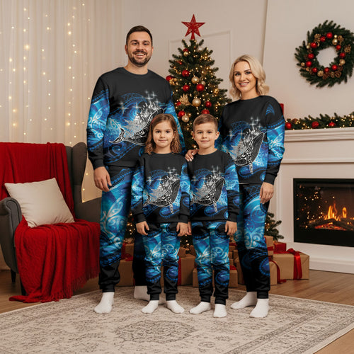 Maori Matariki Te Araroa Paikea Starry Christmas Pajama Set Tangaroa Whakatauki