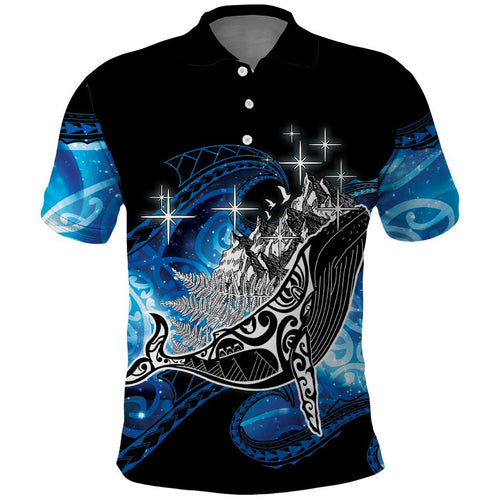 Maori Matariki Te Araroa Paikea Starry Polo Shirt Tangaroa Whakatauki