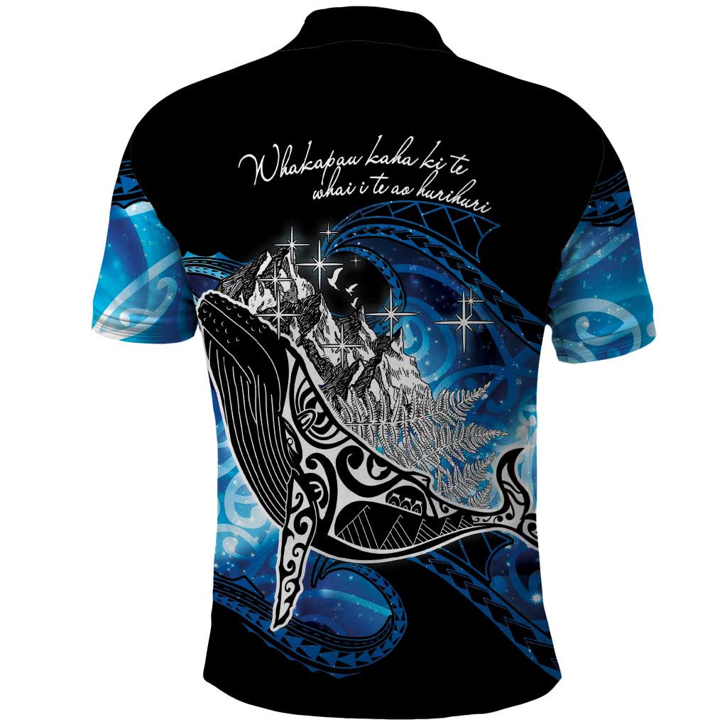 Maori Matariki Te Araroa Paikea Starry Polo Shirt Tangaroa Whakatauki