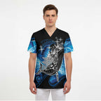 Maori Matariki Te Araroa Paikea Starry Scrub Top Tangaroa Whakatauki