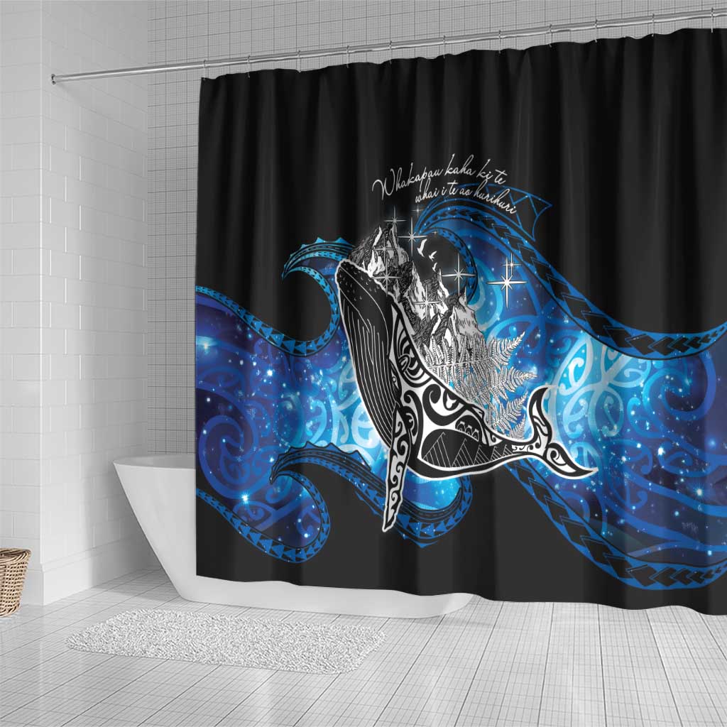 Maori Matariki Te Araroa Paikea Starry Shower Curtain Tangaroa Whakatauki
