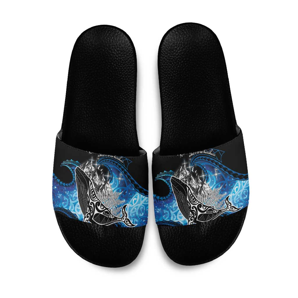 Maori Matariki Te Araroa Paikea Starry Slide Sandals Tangaroa Whakatauki