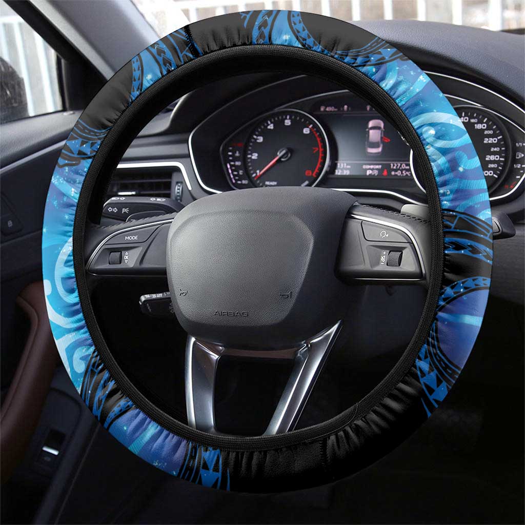 Maori Matariki Te Araroa Paikea Starry Steering Wheel Cover Tangaroa Whakatauki