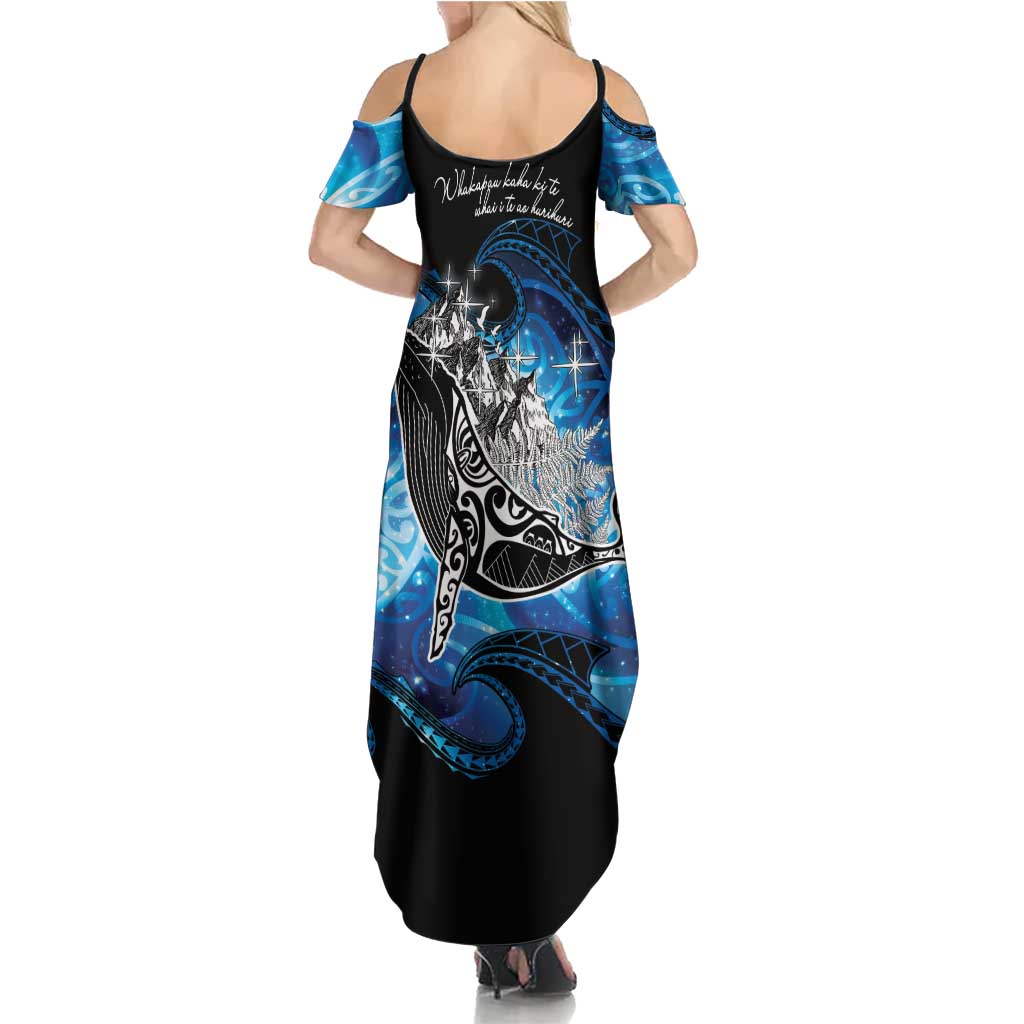 Maori Matariki Te Araroa Paikea Starry Summer Maxi Dress Tangaroa Whakatauki