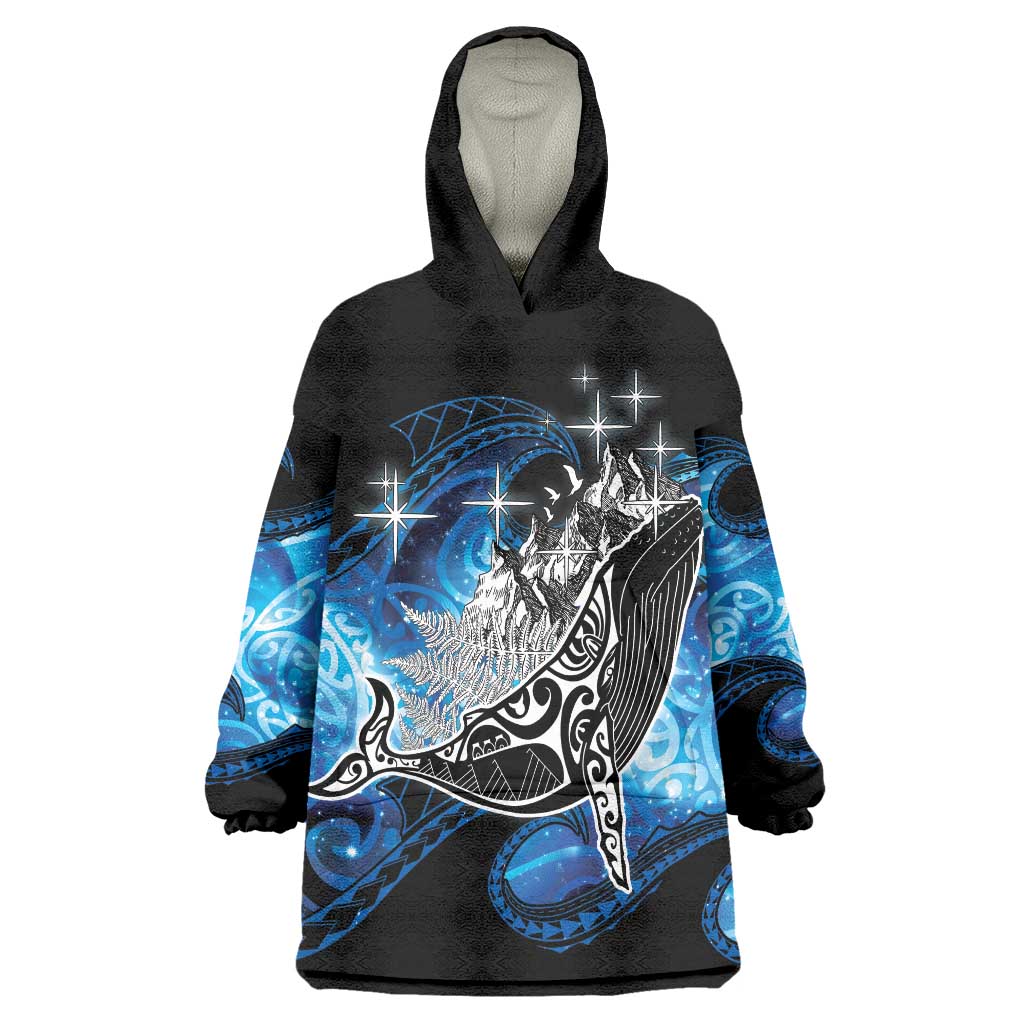 Maori Matariki Te Araroa Paikea Starry Wearable Blanket Hoodie Tangaroa Whakatauki