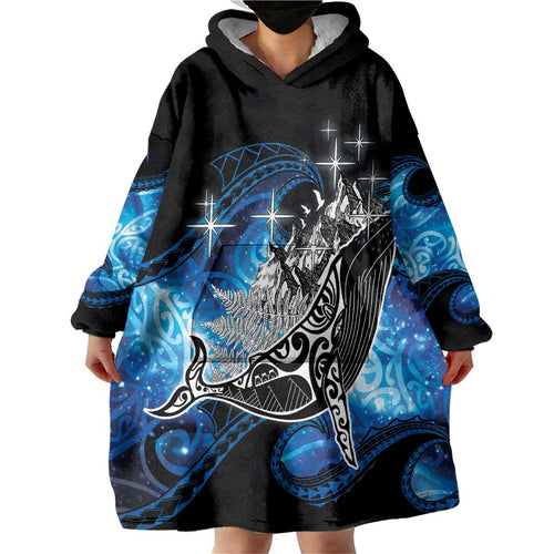 Maori Matariki Te Araroa Paikea Starry Wearable Blanket Hoodie Tangaroa Whakatauki