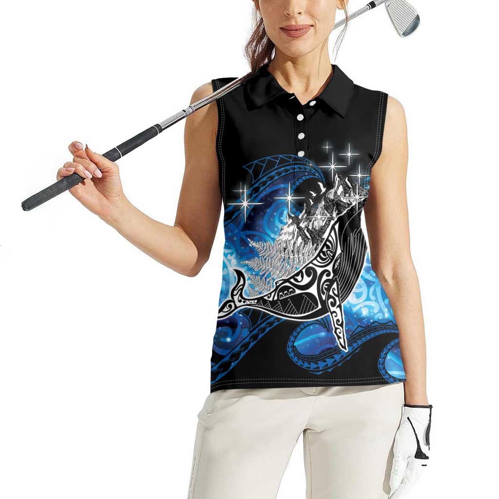 Maori Matariki Te Araroa Paikea Starry Women Sleeveless Polo Shirt Tangaroa Whakatauki