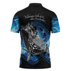 Maori Matariki Te Araroa Paikea Starry Zipper Polo Shirt Tangaroa Whakatauki