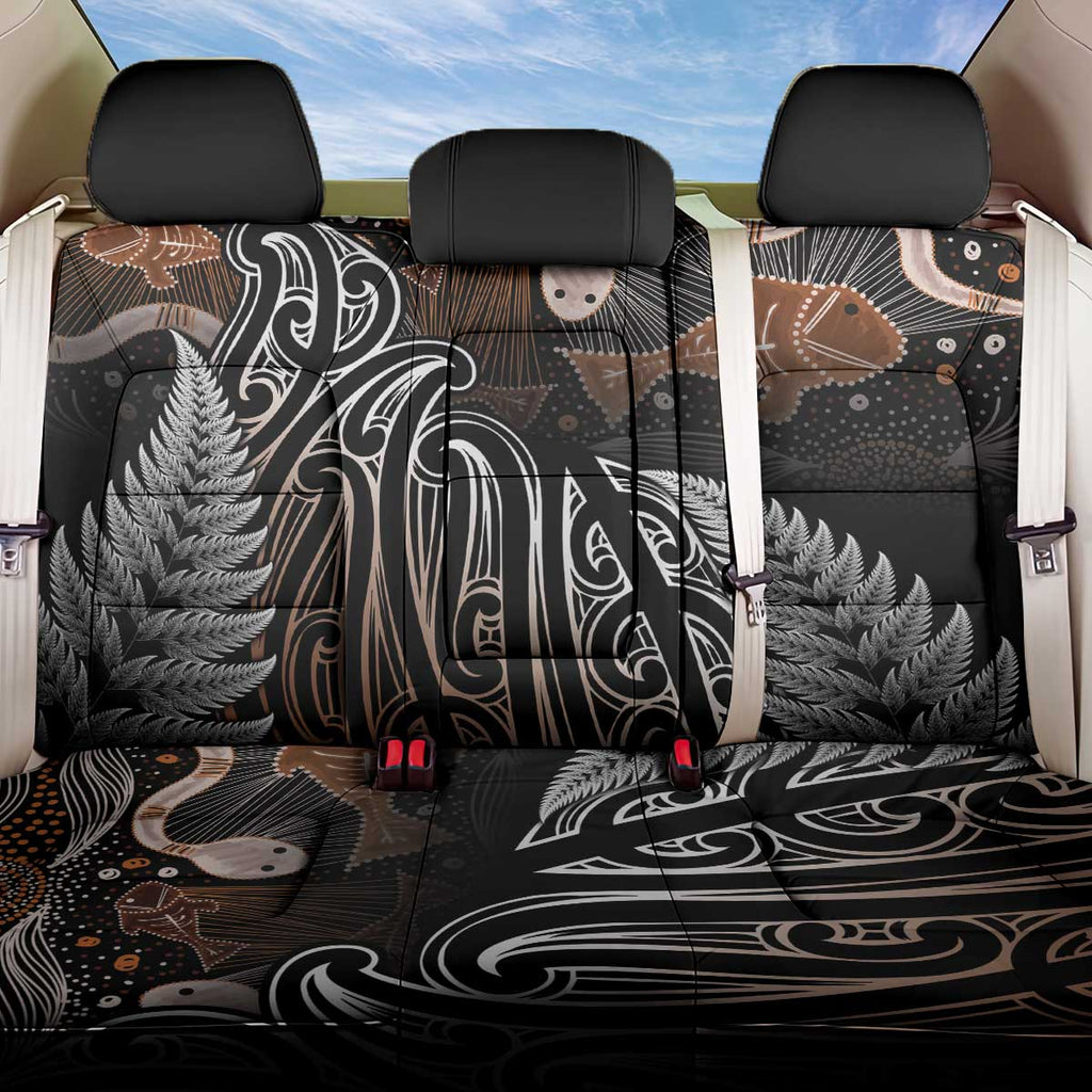 Aotearoa Maori - Australia Indigenous Back Car Seat Cover Koiri Whakairo Mix Aboriginal Art - Aussie Hoodie