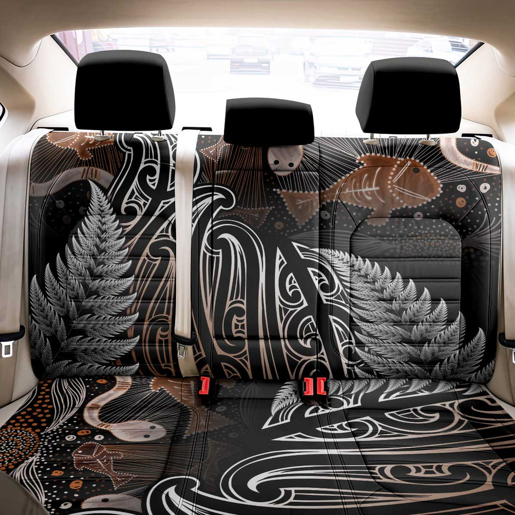 Aotearoa Maori - Australia Indigenous Back Car Seat Cover Koiri Whakairo Mix Aboriginal Art - Aussie Hoodie