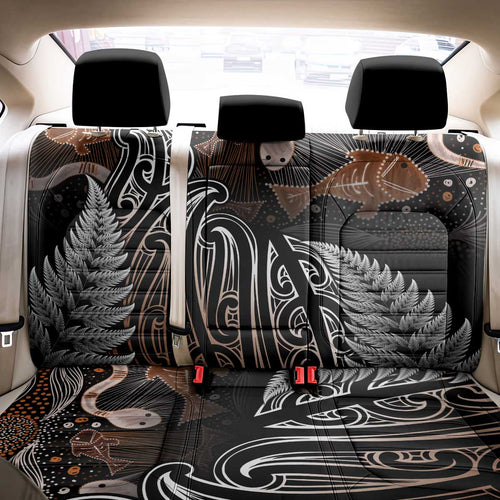 Aotearoa Maori - Australia Indigenous Back Car Seat Cover Koiri Whakairo Mix Aboriginal Art - Aussie Hoodie